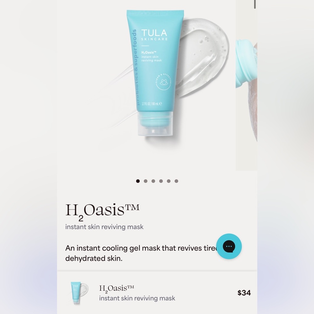 TULA Skincare H2Oasis Instant Skin Reviving Mask - Turquoise - Picture 2 of 2